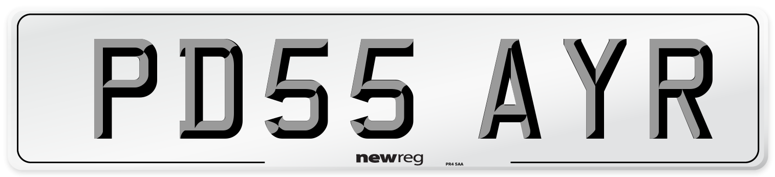 PD55 AYR Number Plate from New Reg
